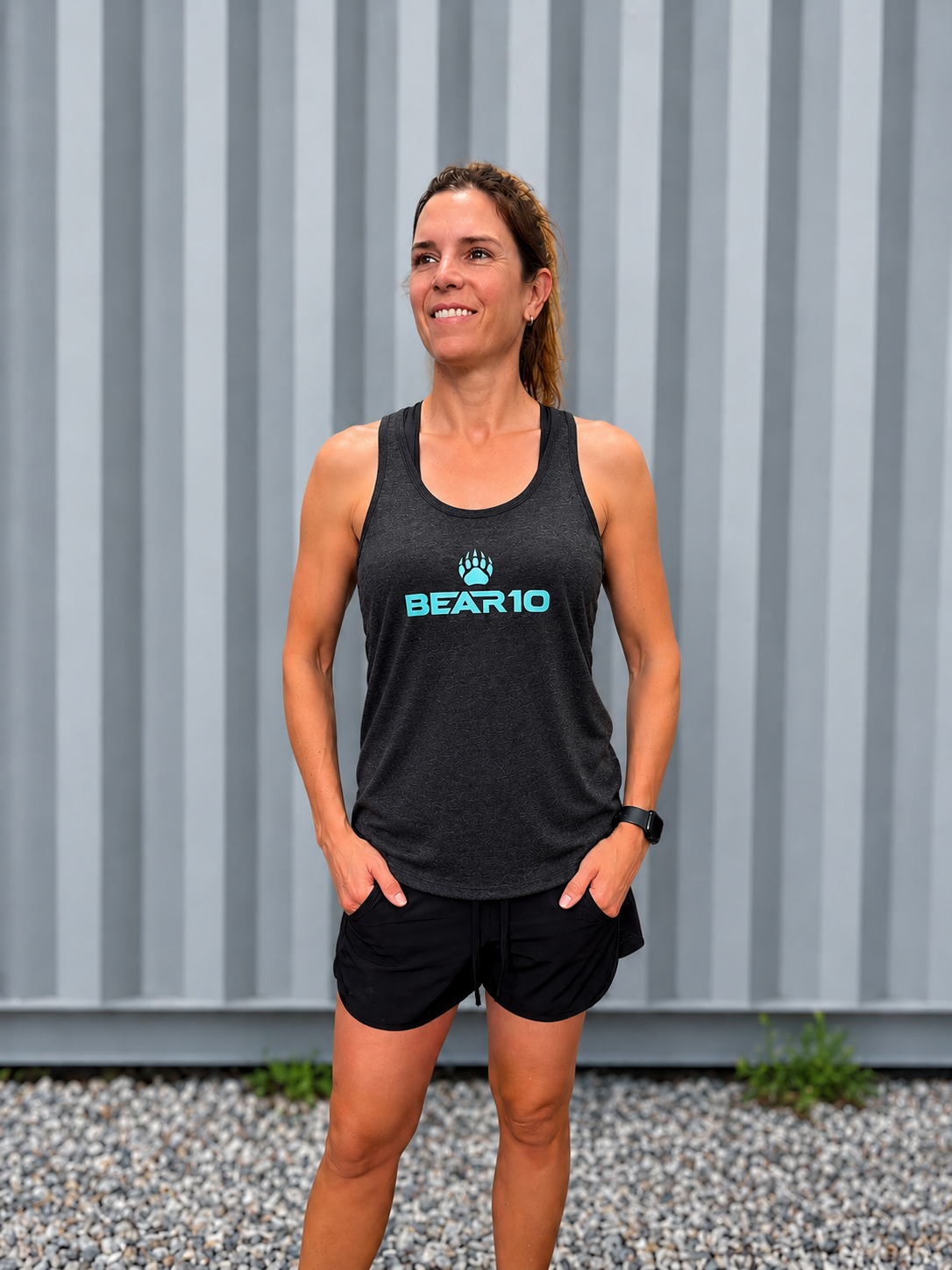 BEAR10 Women’s Racerback Tank – Black Heather