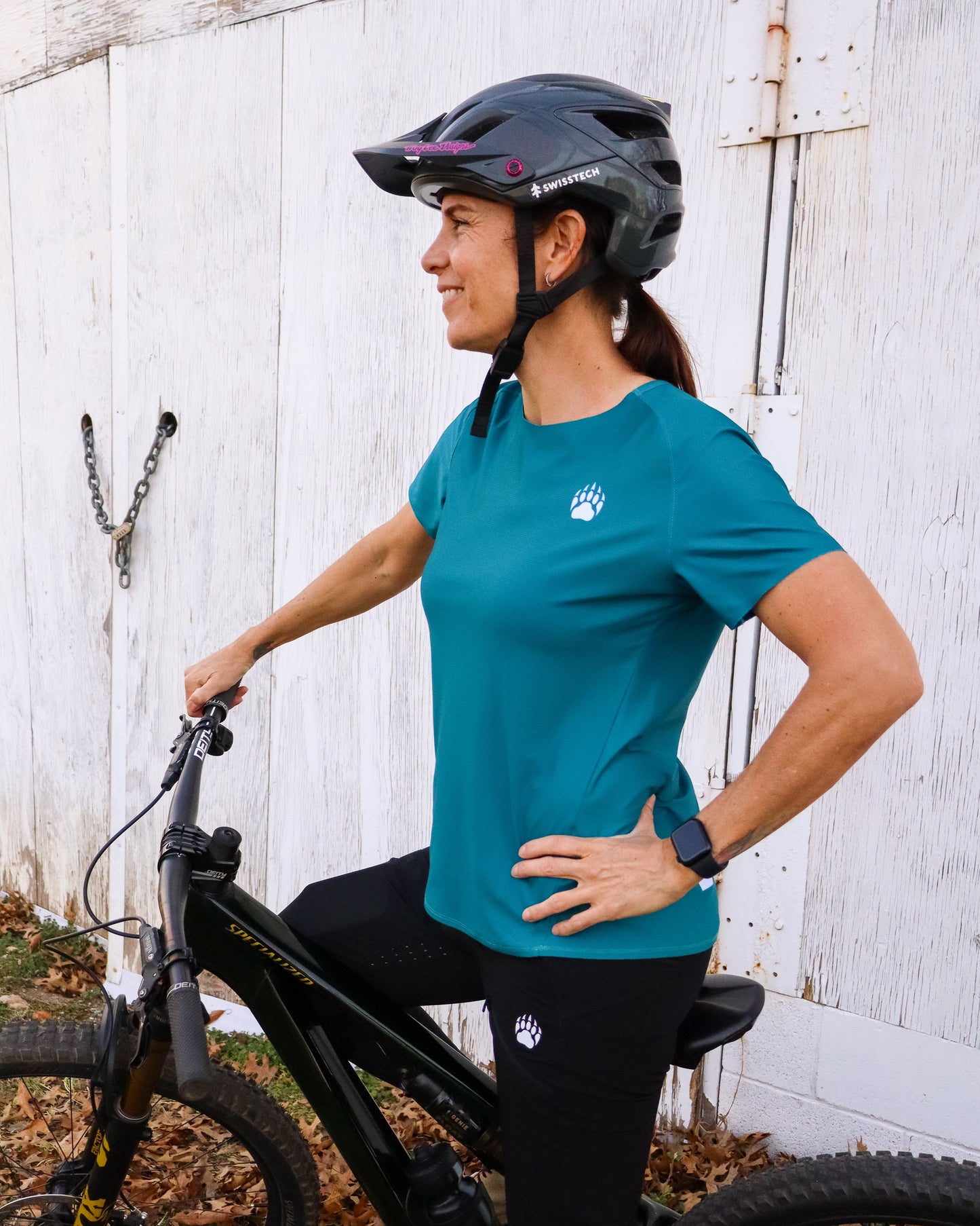 BEAR10 Women’s Short Sleeve MTB Shirt – Turquoise