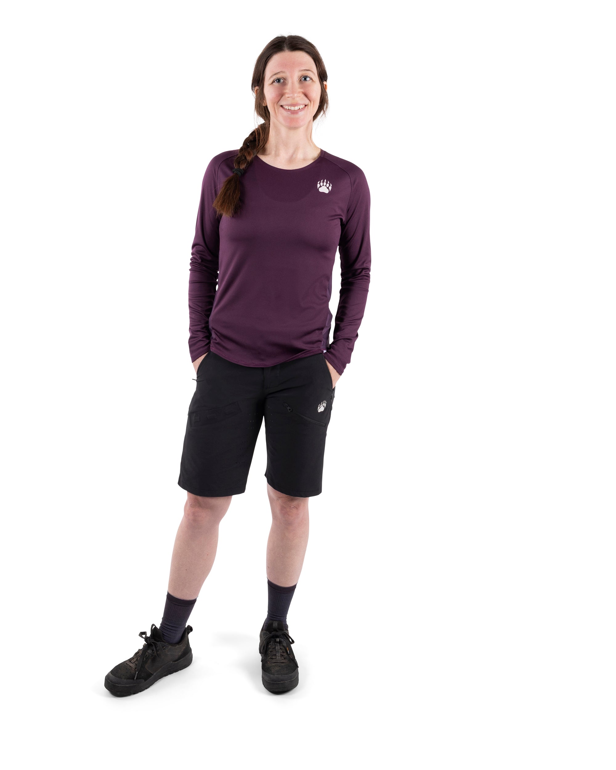 BEAR10 Women's Deep Purple Long Sleeve MTB Shirt | Mountain Bike
