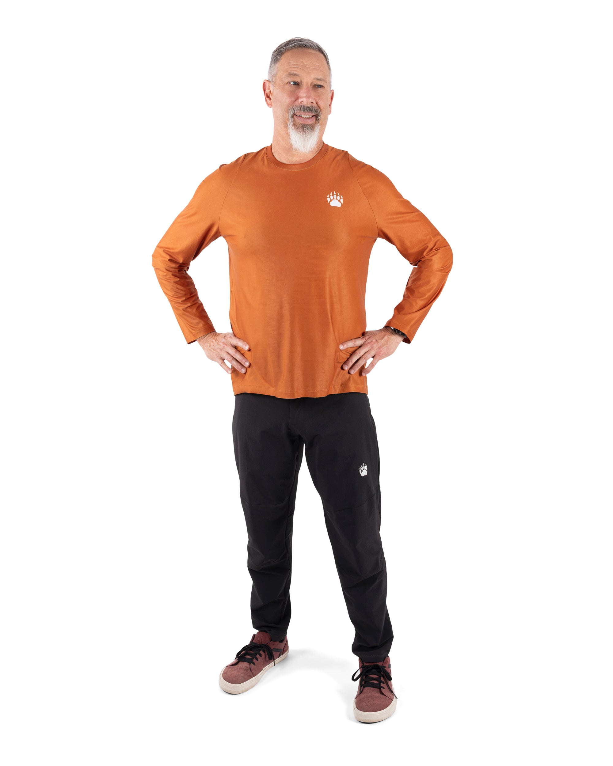 BEAR10 Men’s Long Sleeve MTB Shirt – Brown