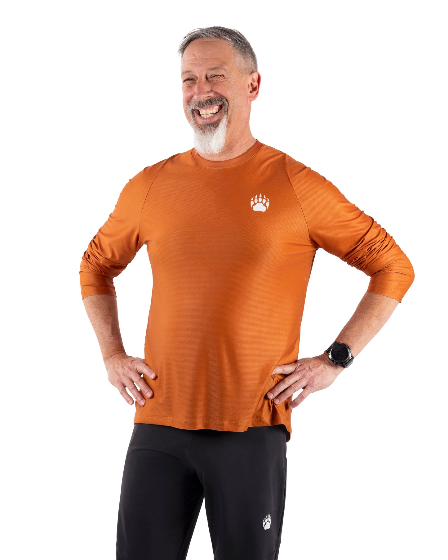 BEAR10 Men’s Long Sleeve MTB Shirt – Brown