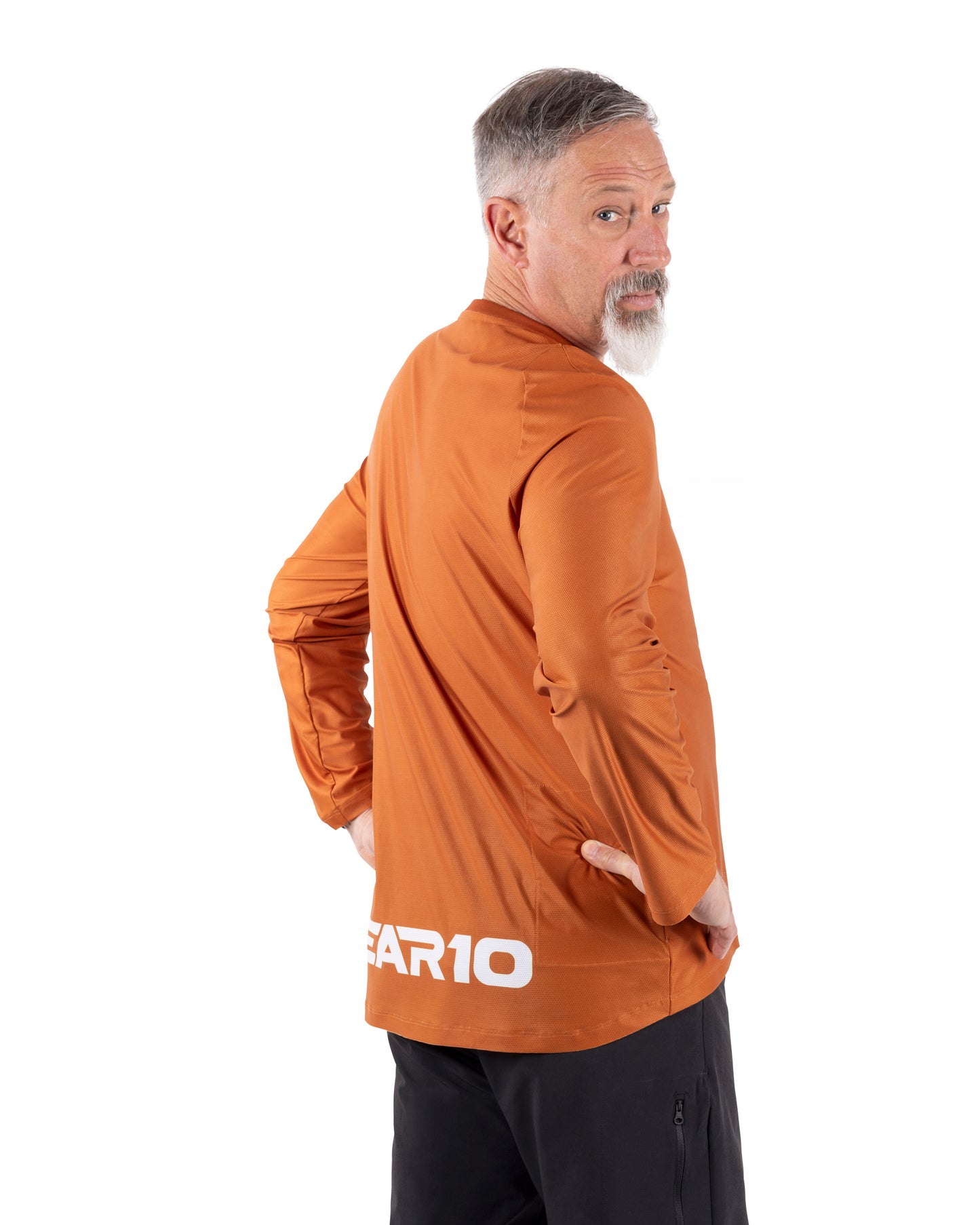 BEAR10 Men’s Long Sleeve MTB Shirt – Brown