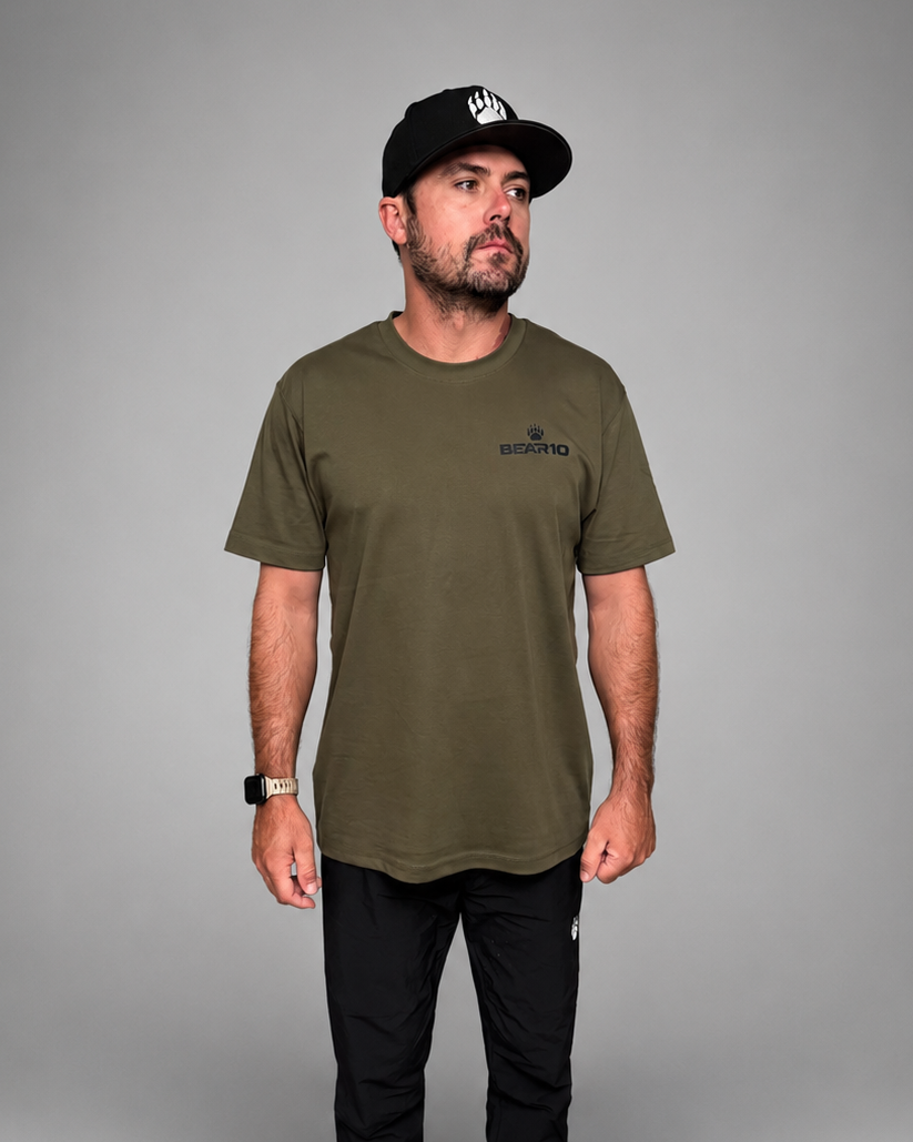 BEAR10 Men’s Casual Tee – Army Green