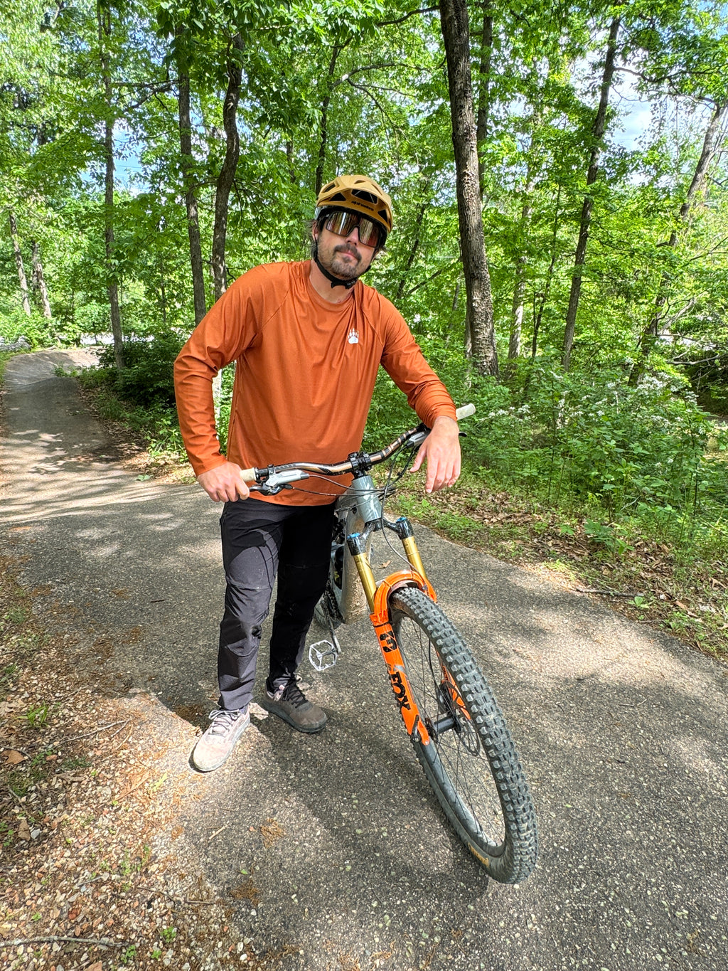 BEAR10 Men’s Long Sleeve MTB Shirt – Brown